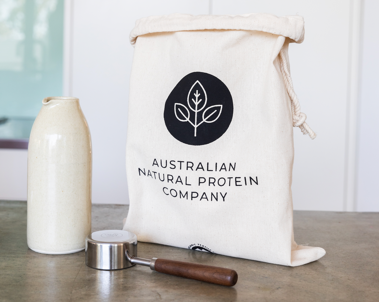A scoop of our Australian Natural Organic Vanilla WheyProtein Powder